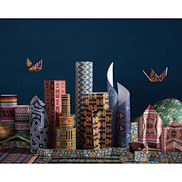 Roylco Decorative Papers - 8-1/2" x 11", Around the World, 96 Sheets, crafted city scene