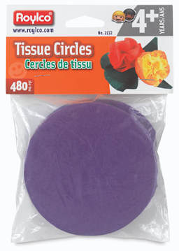 Roylco Tissue Circles - Front of package of 480 assorted colors