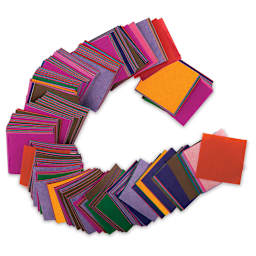 Spectra Bleeding Art Tissue Shapes - Assorted spread of colors of Square Tissues  shown