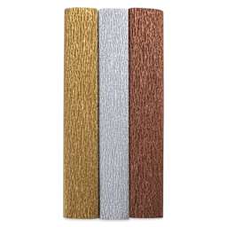 Lia Griffith Crepe Paper - Extra Fine Half Sheets, Metallic, Pkg of 3