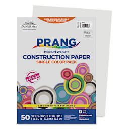 Prang Medium Weight Construction Paper - 9" x 12", White, Pkg of 50 Sheets