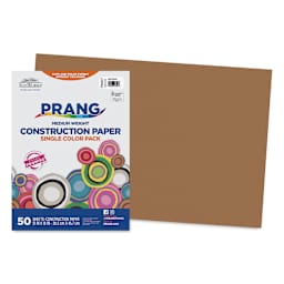 Prang Medium Weight Construction Paper - Light Brown, 12" x 18", Pkg of 50 Sheets