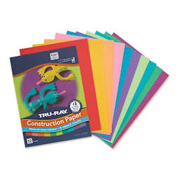 Pacon Tru-Ray Construction Paper - 9" x 12", Assorted Brights, 50 Sheets (with cover sheet)