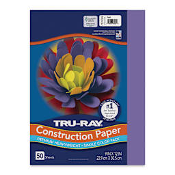 Pacon Tru-Ray Construction Paper - 9" x 12", Violet, 50 Sheets