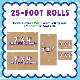 25-foot rolls. Covers over twice as much as our standard 12-foot roll.