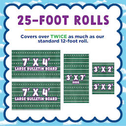 25-foot rolls. Covers over twice as much as our standard 12-foot roll.