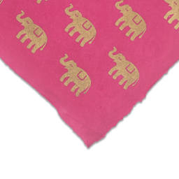 Lokta Paper - Elephant, Gold and Magenta, 20" x 30", Single Sheet