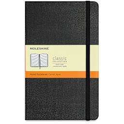 Moleskine Classic Hardcover Notebook - Black, Ruled, 8-1/4'' x 5''