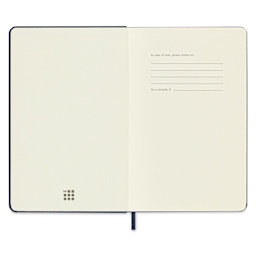 Moleskine Classic Hardcover Notebook - Sapphire Blue, Ruled, 4-1/2" x 6-7/8", front inside cover