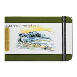 Hand Book Artist Journal - 3-1/2" x 5 1/2", Cadmium Green, Landscape, 128 Pages
