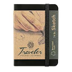 Pentalic Recycled Traveler's Sketchbook - 4-1/8" x 2-7/8", Black