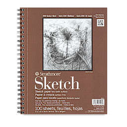 Strathmore 400 Series Sketch Pad - 9" x 12", Spiral Bound, Side, 100 Sheets