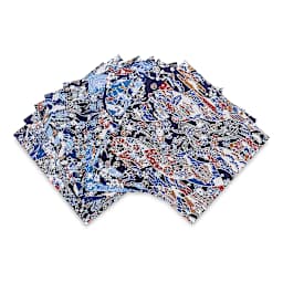 Yasutomo Yuzen Origami Papers - Assorted sheets of Blue patterns arranged in fan