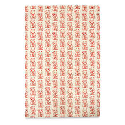 Lokta Paper - Lucky Cat, Red and White, 20" x 30"