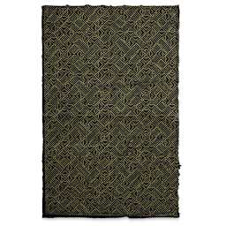 Geo Print Lokta Paper - Gold and Black, 20" x 30" (front of paper)