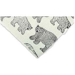 Lokta Paper - Bears, Black and Cream, 20" x 30"