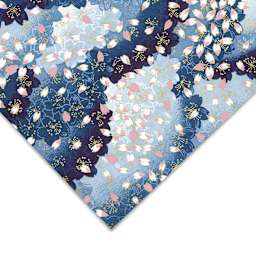 Aitoh Japanese Decorative Paper - Flower Petals, Pink/White/Blue, 25" x 18-1/2"