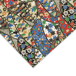 Aitoh Japanese Decorative Papers - Corner of Multicolor Birds and Flowers pattern shown