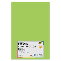Folia Premium Construction Paper - Pkg of 50, Yellow Green, 12" x 18", front of packaging