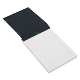 Rhodia Greenpad Notepad - Lined, Black, 6" x 8-1/4", open