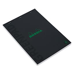 Rhodia Greenpad Notepad - Grid, Black, 8-1/4" x 11-3/4"