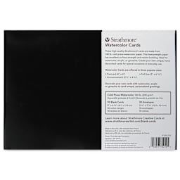 Strathmore Watercolor Cards and Envelopes - Greeting, Box of 50, back of the packaging