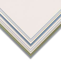 Crescent Berkeley Flannel Cream Core Matboard - Closeup of corner of several colors
