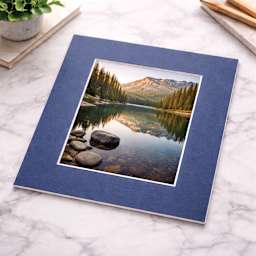Crescent Berkeley White Core Matboard, used as matting for landscape artwork.