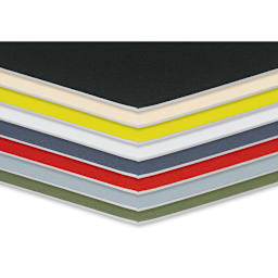 Crescent Berkeley White Core Matboard - close up of corners on a selection of colors