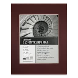 Crescent Pre-Cut Mat - Maroon, 11" x 14" (7-1/2" x 9-1/2" Opening)