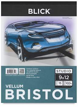 Vellum Bristol Pad, 15 Sheets  Front Cover of Pad