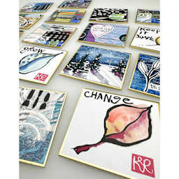 Yasutomo Japanese Shikishi Boards - Gasen, 3" x 3", Pkg of 5, finished artworks