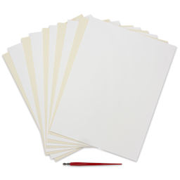 Essdee Scraperboard - Pkg of 10, 9" x 12", White, Un-Inked