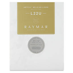 RayMar Artfix Acrylic Primed Belgian Linen Panels - Front of panel with label
