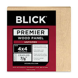 Blick Premier Wood Panel - 4" x 4", 7/8" Traditional Profile, Cradled