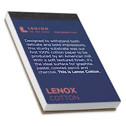 Legion Lenox Cotton Mini Drawing Pad - 2-1/2" x  3-3/4", 15 Sheets, angled view