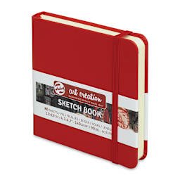 Talens Art Creations Sketchbook - Red, 4.7" x 4.7" (side view)
