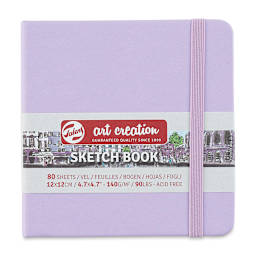 Talens Art Creations Sketchbook - Front of Square Pastel Violet Sketchbook
