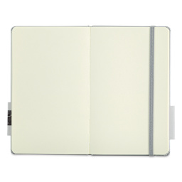 Talens Art Creations Sketchbook - Metallic Shiny Silver, 8.3" x 5.1" (open to show paper)