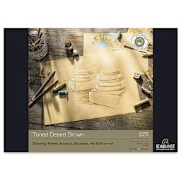 Rembrandt Toned Mixed Media Pads - Front cover of Desert Brown pad
