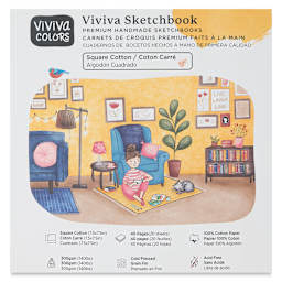 Viviva Hardbound Sketchbook - Natural White, 7-1/2" x 7-1/2", 140 lb (front of package)