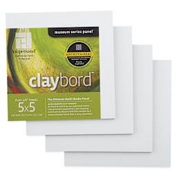 Ampersand Claybord - 5" x 5", 1/8" Flat, Pkg of 4