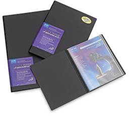 Itoya Art Profolio Advantage Presentation Books - Top view of 3 Presentation Books, one open