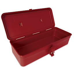 Toyo Trunk Shape T-320 Toolbox - Red, 12.5" x 4.9" x 3.3", lid open