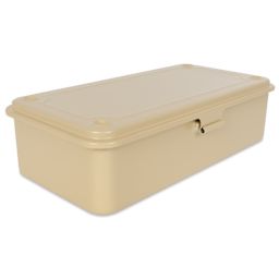 Toyo Stackable Storage Box T-190 - Beige, 8" x 4" x 2" at an angle