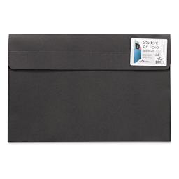Star Products Student Art Folio - Front view of Black 12" x 18" Folio with label