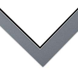 Blick Double Mat - Bar Harbor Gray / Raven Black, 12" x 16" (8-1/2" x 11-1/2" Opening) corner