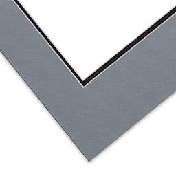 Blick Double Mat - Bar Harbor Gray / Raven Black, 18" x 24" (13-1/2" x 17-1/2" Opening) corner