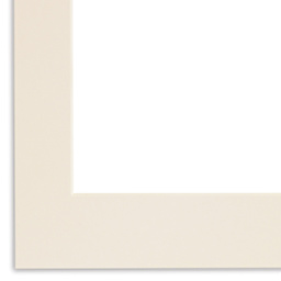 Crescent Select Conservation Solids Pre-Cut Mats - Closeup of Antique White corner
