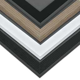 Blick Bellevue Frames in Black, Grey Woodgrain, White, and Black Woodgrain